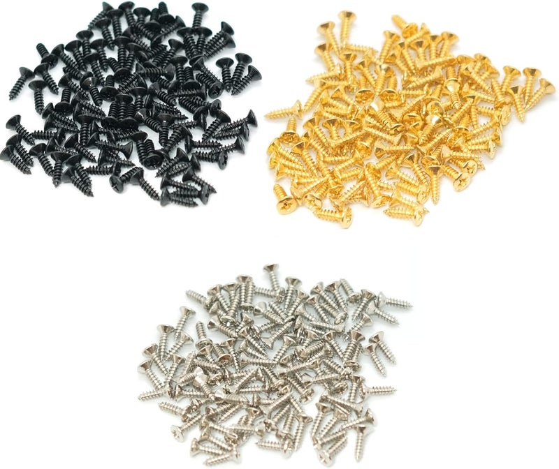 harpfeas 3MM Electric Guitar Bass Pickguard Screws Pick Guards Scratch Plate Mounting Screws for Fender Strat Tele SG LP Guitar Bass Replacement (Mixed Color 150 Pack) - Image 1